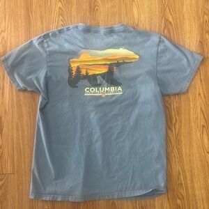 Columbia Blue T-Shirt with Orange Scenic Graphic